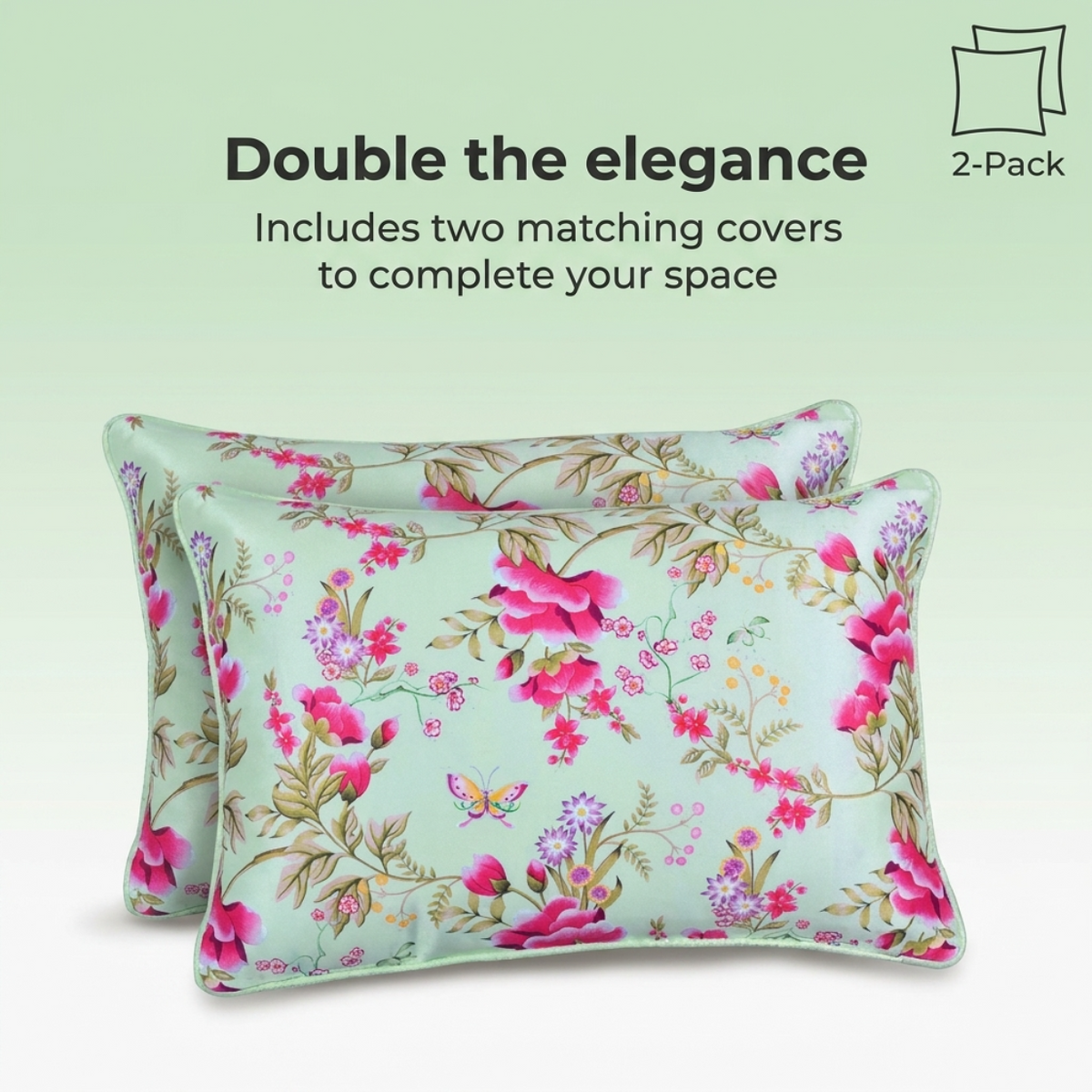 Floral Throw Pillow Covers - 14x20 Inch Decorative Cushion Covers | Zipper Closure