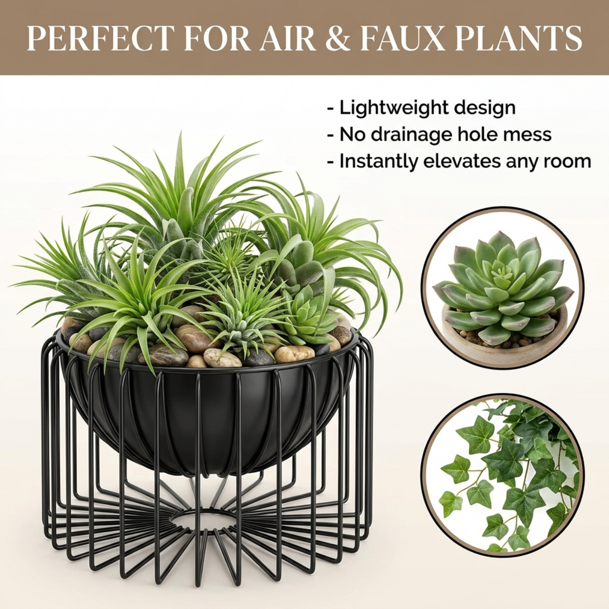 Indoor Planter with Metal Small Stand