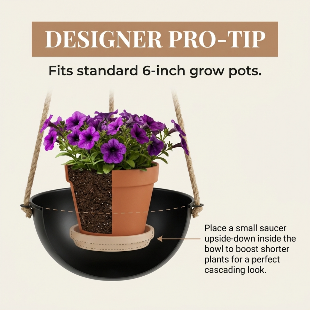 Hanging Planter with 2 Pots