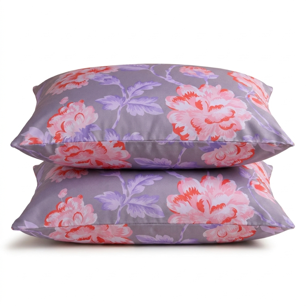 Floral Throw Pillow Covers - 14 x 20 Inch Decorative Cushion Covers with Zipper Closure