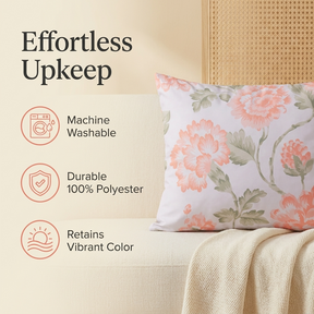 Floral Throw Pillow Covers - 14 x 20 Inches | Premium Fabric Cushion Cases