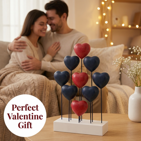 Wooden Heart Sculpture – Handmade Wooden Art Patriotic Home Decor with USA Flag Design