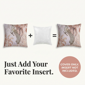 Bird Throw Pillow Covers - Set of 4 Decorative Printed Cushion Covers with Zipper Closure
