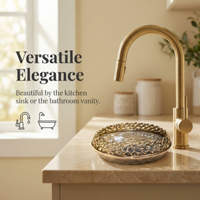Soap Dish – Elegant Modern Brass and Glass Bathroom Accessory | Rust Resistant