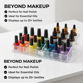 Clear Makeup Organizer - Acrylic Cosmetic Holder with 21 Slots & Lipstick Storage