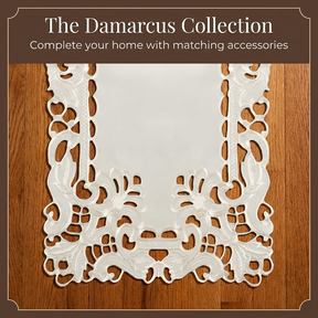 Light Beige Table Runner with European Embroidery – Rustic Vintage Decor
