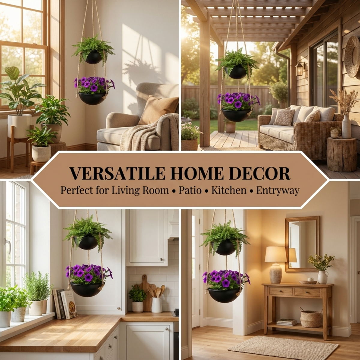 Hanging Planter with 2 Pots