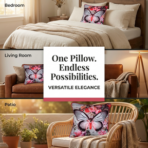 Butterfly Throw Pillow - 18x18 Inch Decorative Pillow Covers With Zipper Closure