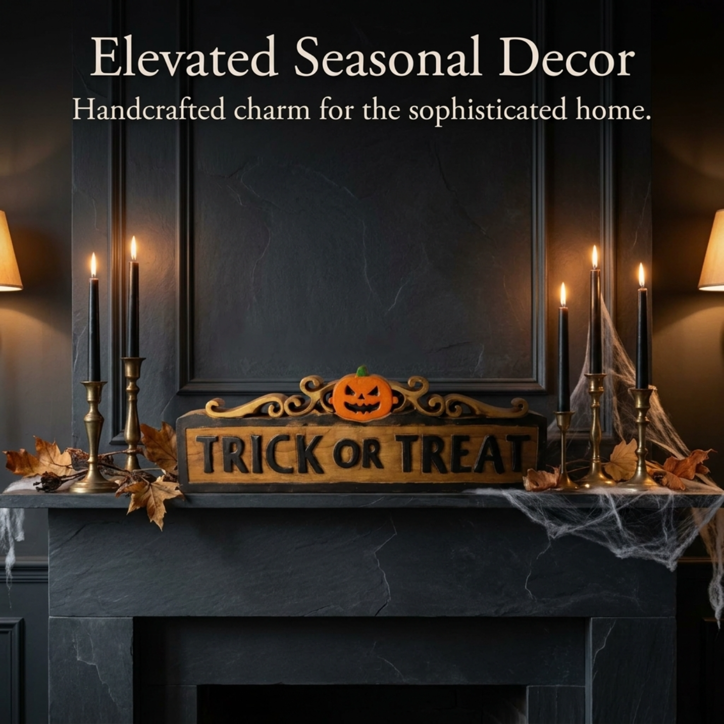 Wooden Halloween Sign – Handmade Trick Or Treat Sculpture | Solid Acacia Decor