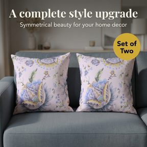 Floral Throw Pillow Covers - 20 x 20 Inches | Printed Cushion Covers With Zipper Closure