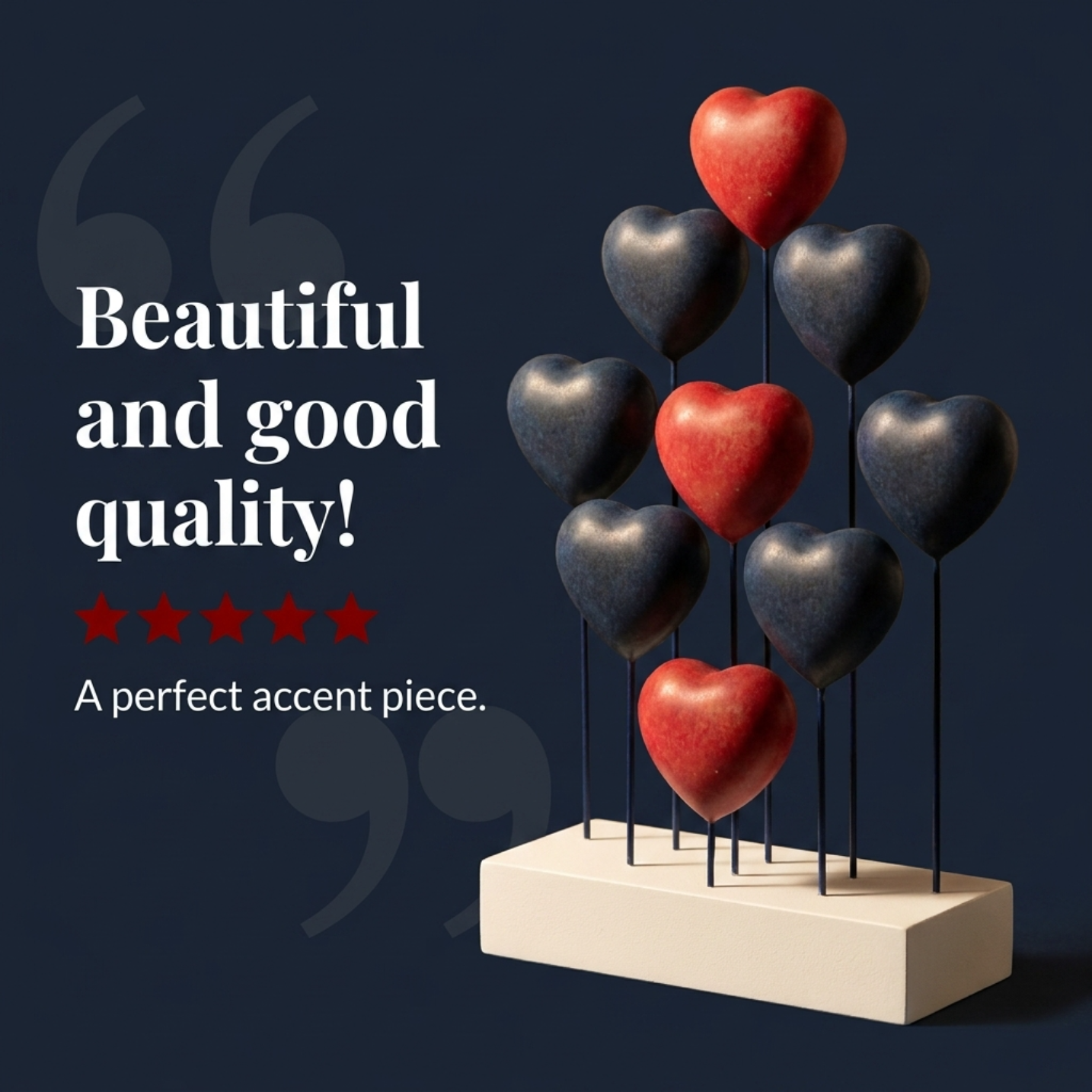 Wooden Heart Sculpture – Handmade Wooden Art Patriotic Home Decor with USA Flag Design