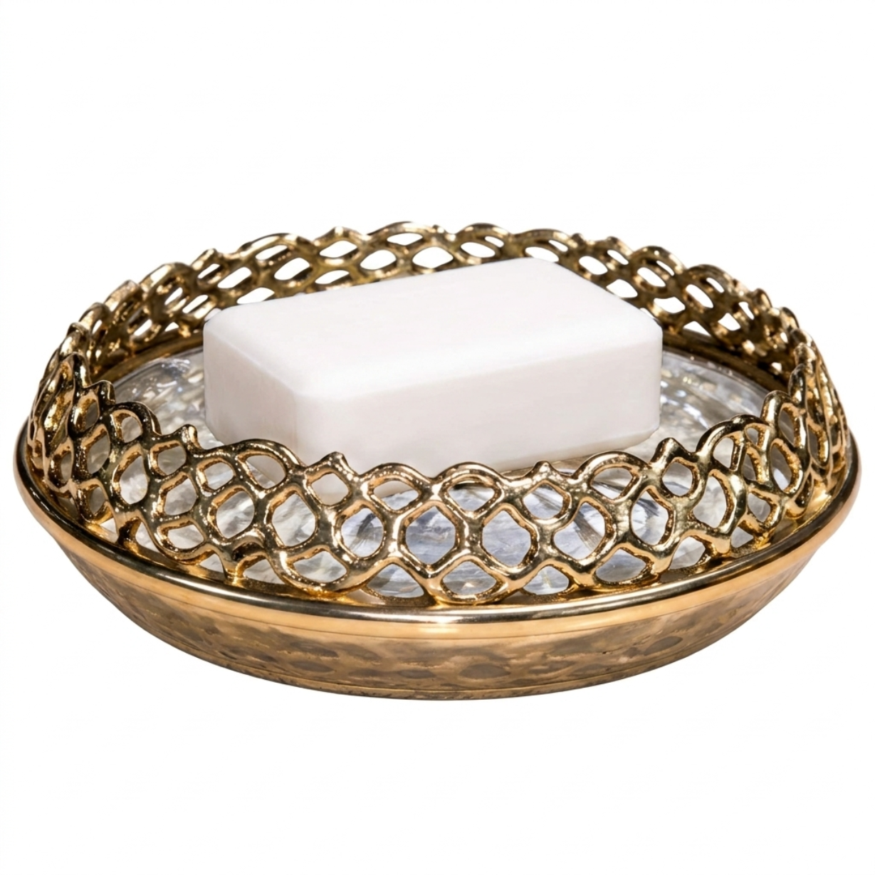 Soap Dish – Elegant Modern Brass and Glass Bathroom Accessory | Rust Resistant