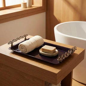 Vanity Tray – Elegant Aluminum Decorative Rectangular Bathroom Storage Solution