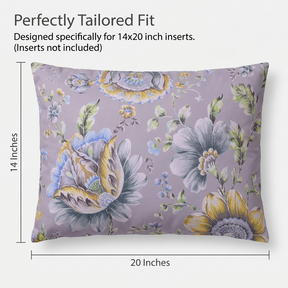 Floral Throw Pillow Covers - 20 x 20 Inches | Printed Cushion Covers, Soft Fabric