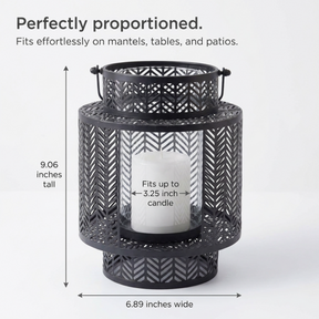 Black Hanging Candle Holder Lantern