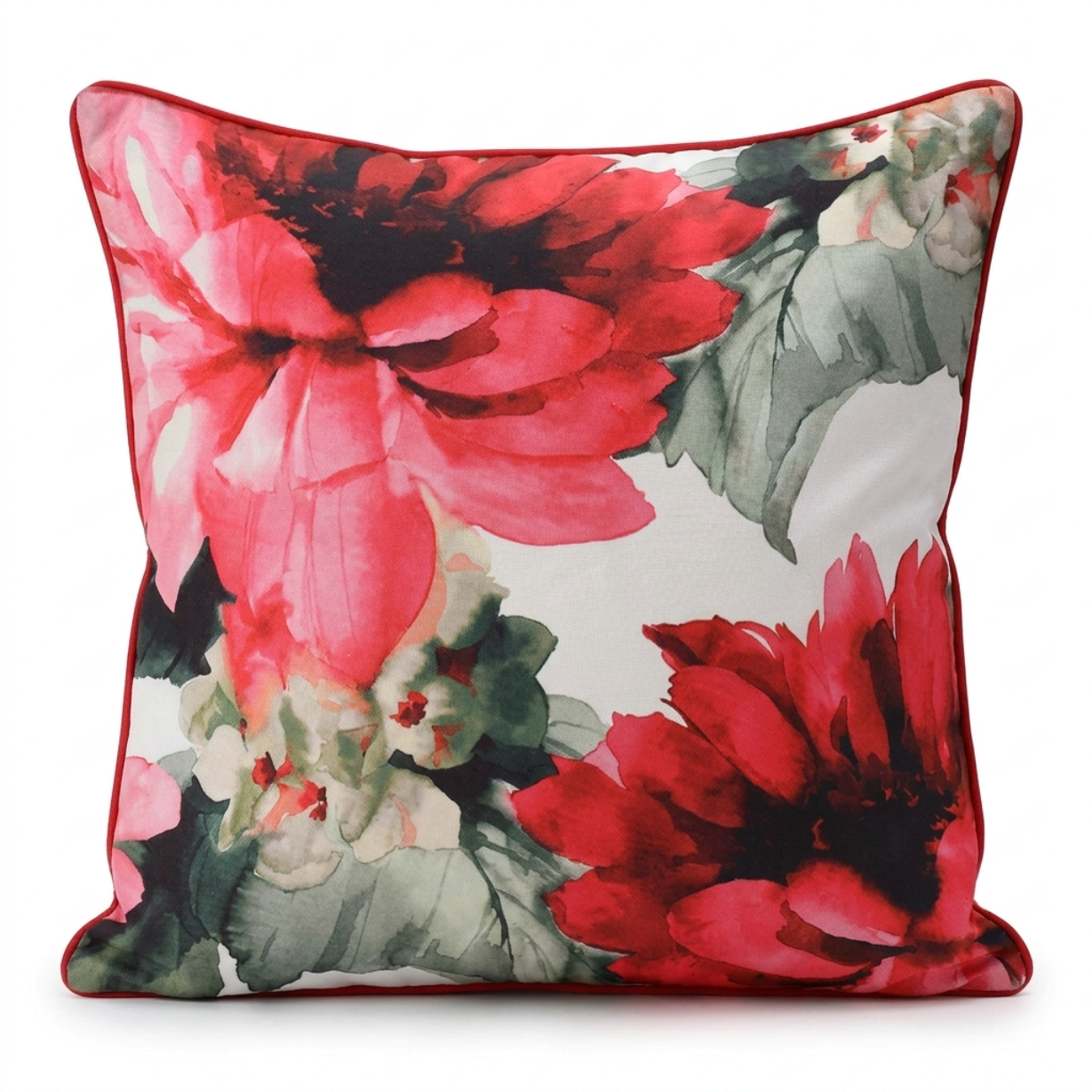 Floral Throw Pillow Cover - Set of 4 Decorative 22x22 Inch Cushion Covers