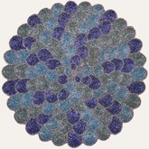 Ocean Mist – Round Beaded Placemats in Blue Green, Elegant Heat Resistant Dining Table Décor 15 inch - Decozen