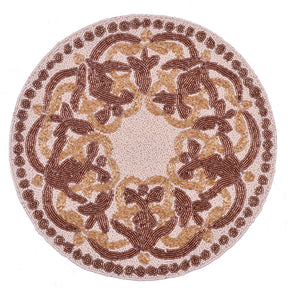 Gold Ivory Beaded Placemats - Set of 2 - Decozen