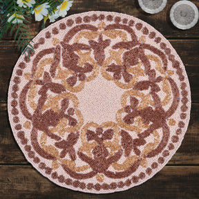 Gold Ivory Beaded Placemats - Set of 2 - Decozen