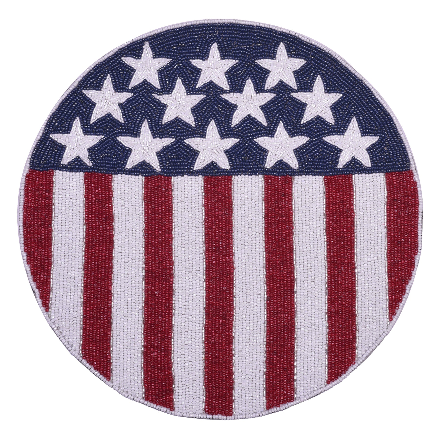 USA Flag Round Beaded Placemats - Decozen