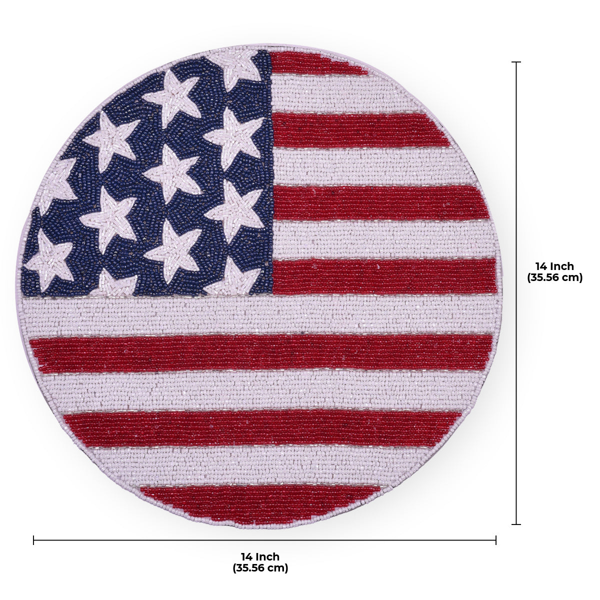 USA Flag Round Beaded Placemats - Decozen