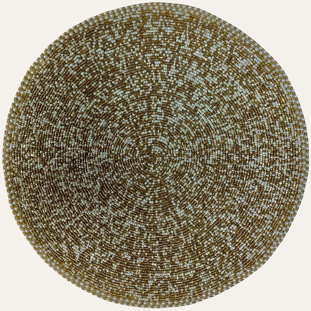 Fortner Grace – Beaded Placemats, The Fortner Collection Elegant Decorative Dining Table Décor 14 inch - Decozen