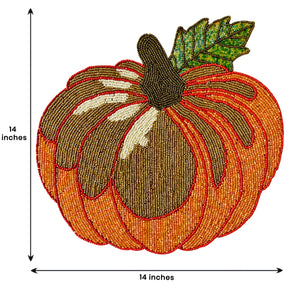 Jadon Ember – Beaded Placemats, The Jadon Autumn Collection Artistic Decorative Dining Table Décor - Decozen