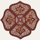 Crimson Frost – Beaded Placemats in Gold Red White, Elegant Decorative Dining Table Décor 15 inch - Decozen