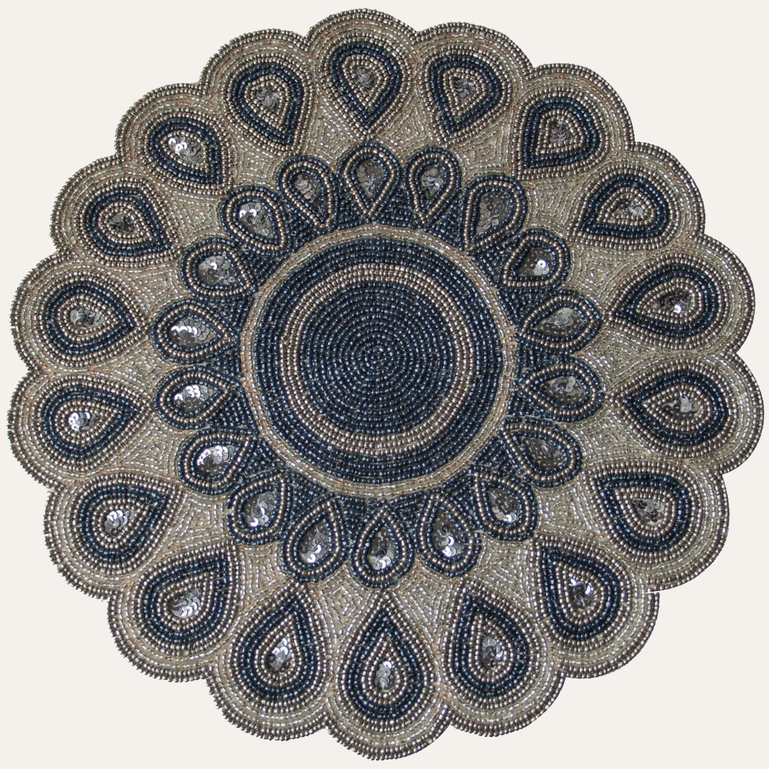 The Dodgens Charger Plates Beaded Placemats - Decozen