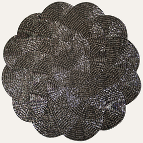 Jovie Bloom Beaded Placemats - Decorative Dining Table Décor 14 inch - Decozen