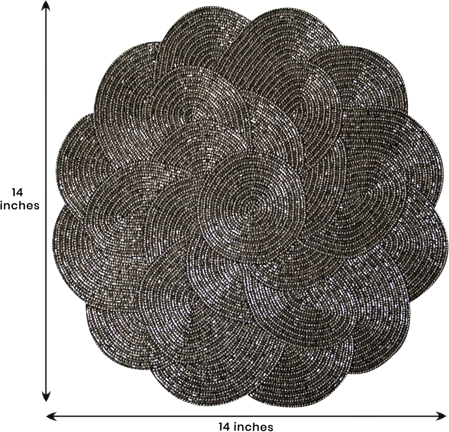 Jovie Bloom Beaded Placemats - Decorative Dining Table Décor 14 inch - Decozen