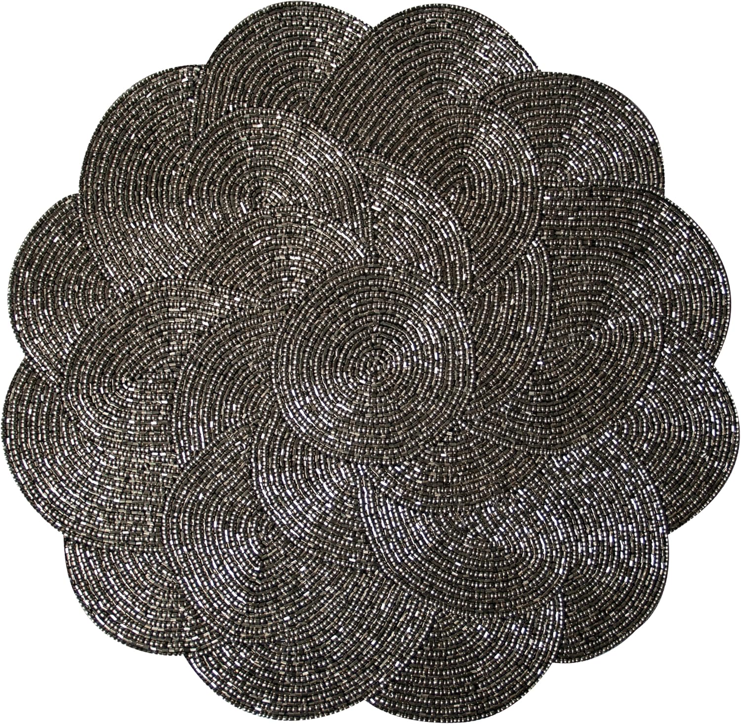 Jovie Bloom Beaded Placemats - Decorative Dining Table Décor 14 inch - Decozen