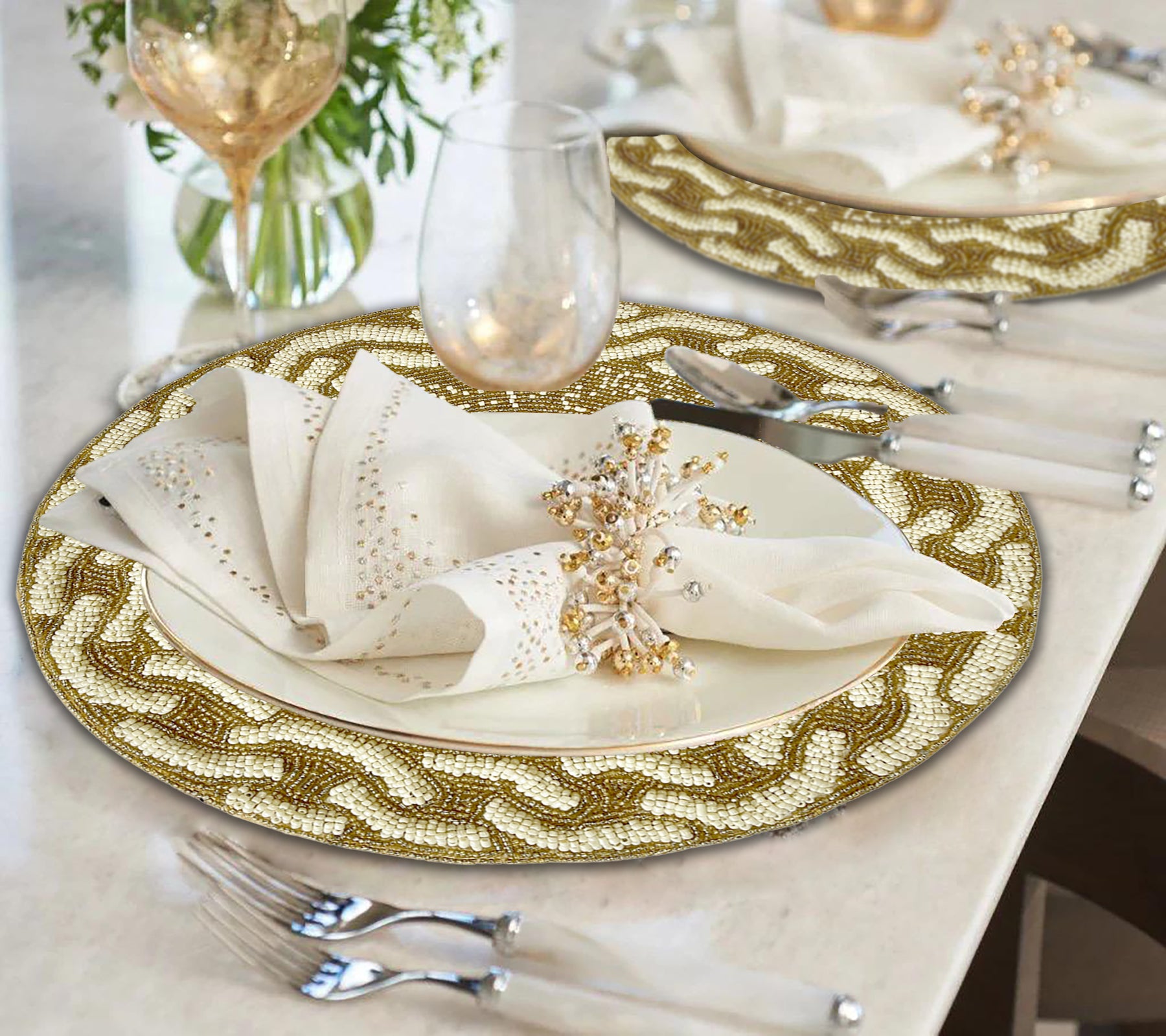 The Floy Beaded Placemats - Decozen