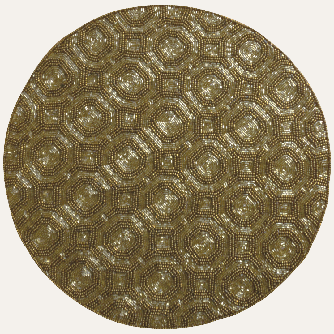 Darvin Grace Beaded Placemats - Elegant Decorative Dining Table Décor 14 inch - Decozen