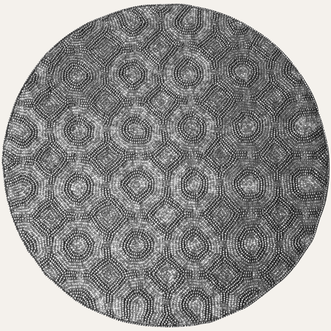 Adella Bloom Beaded Placemats - Decorative Dining Table Décor 14 inch - Decozen