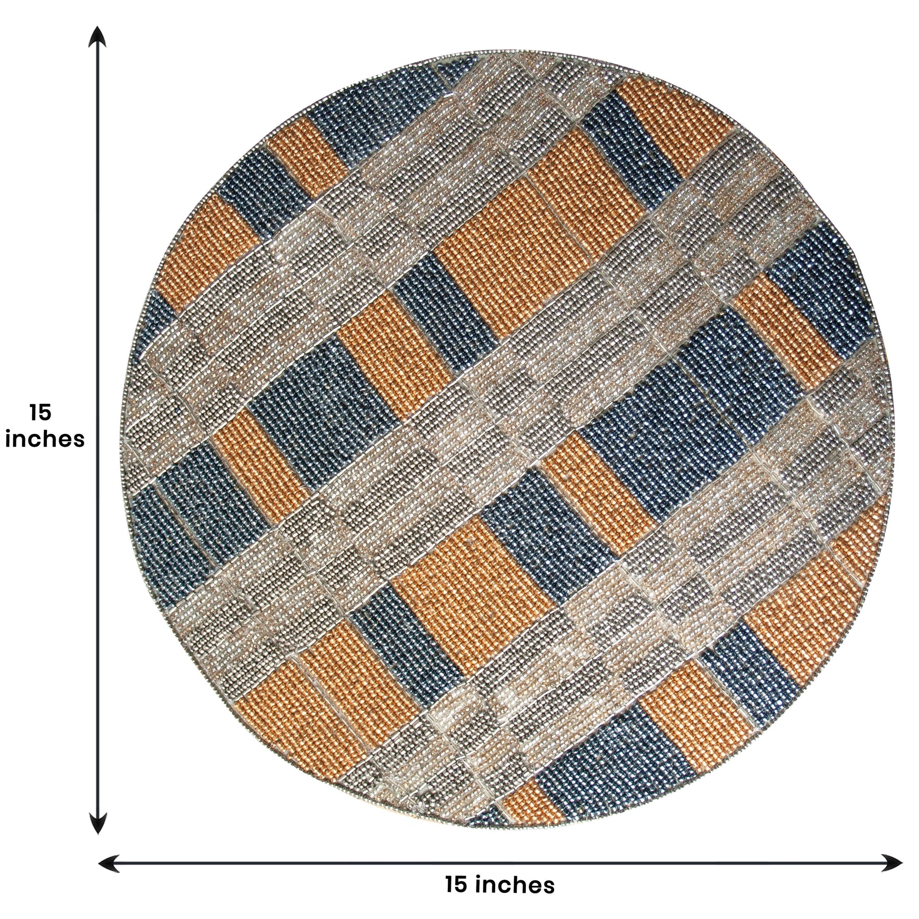 Luna Crest – Elegant Beaded Placemats, Luxurious Decorative Dining Table Décor 14 inch - Decozen