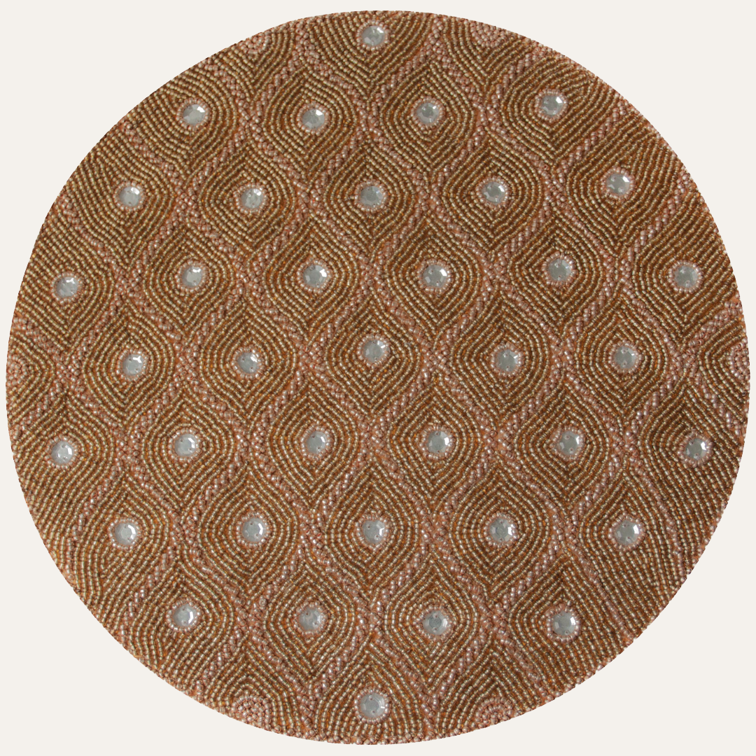 Clement Meadow – Beaded Placemats, The Clement Collection Artistic Decorative Dining Table Décor 14 inch - Decozen