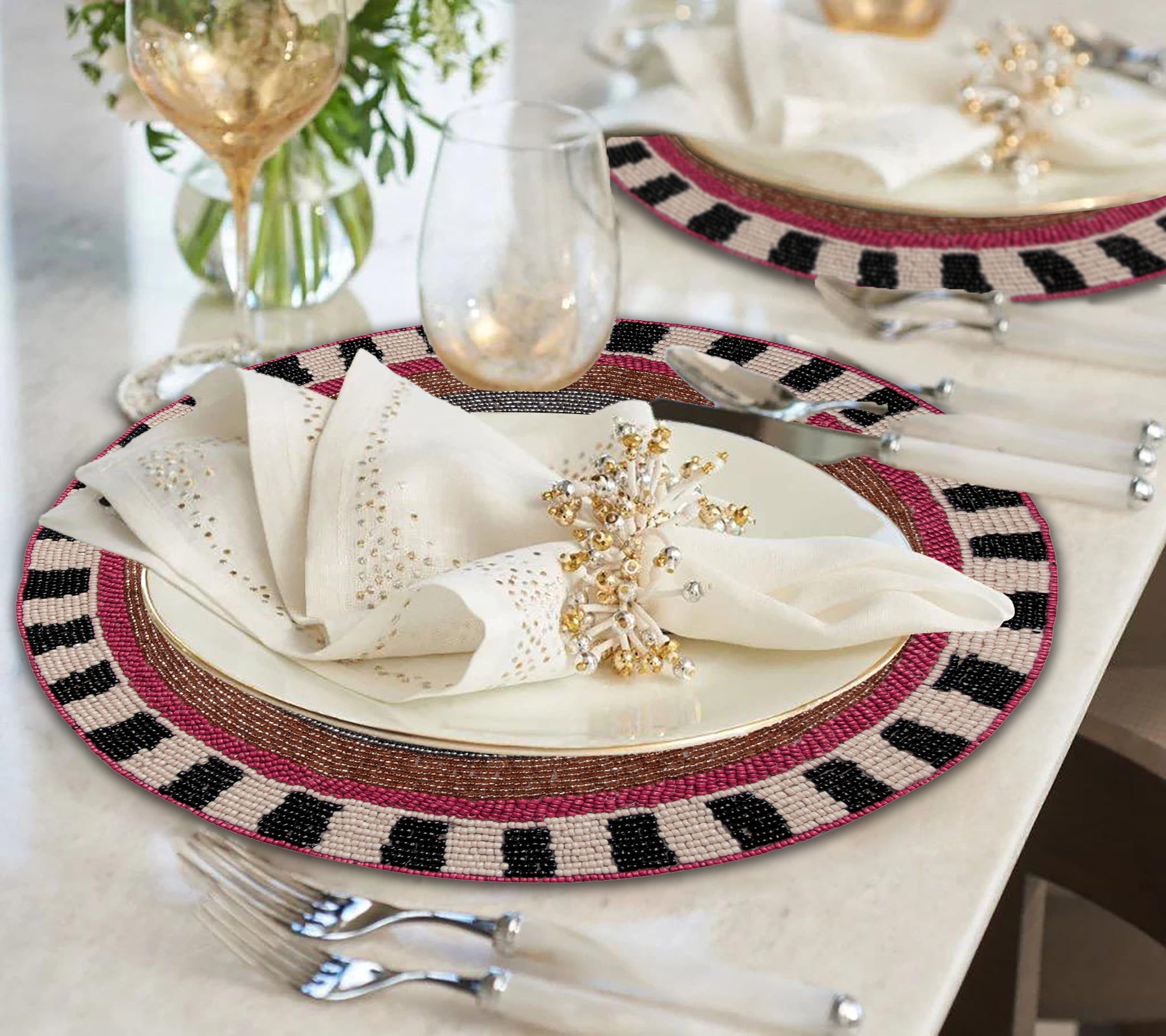 The Blitzen Beaded Placemats - Decozen