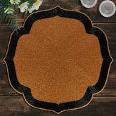 Set of 2 Amber Noir beaded placemats in warm copper and black, embroidered, heat-resistant 14-inch table décor from PM1046