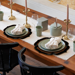 Chestnut Shadow – Beaded Placemats in Dark Brown and Black Artistic Heat-Resistant Dining Table Décor 14 inch - Decozen