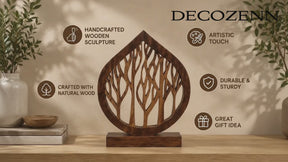 Wooden Tree Sculpture – Handmade Solid Wood Art Decorative Home Accent Gift