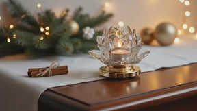 Floral Clear Glass Tea Light Candle Holder