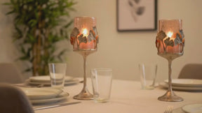 Gold Wine Glass Shaped Candle Holder - Set of 3