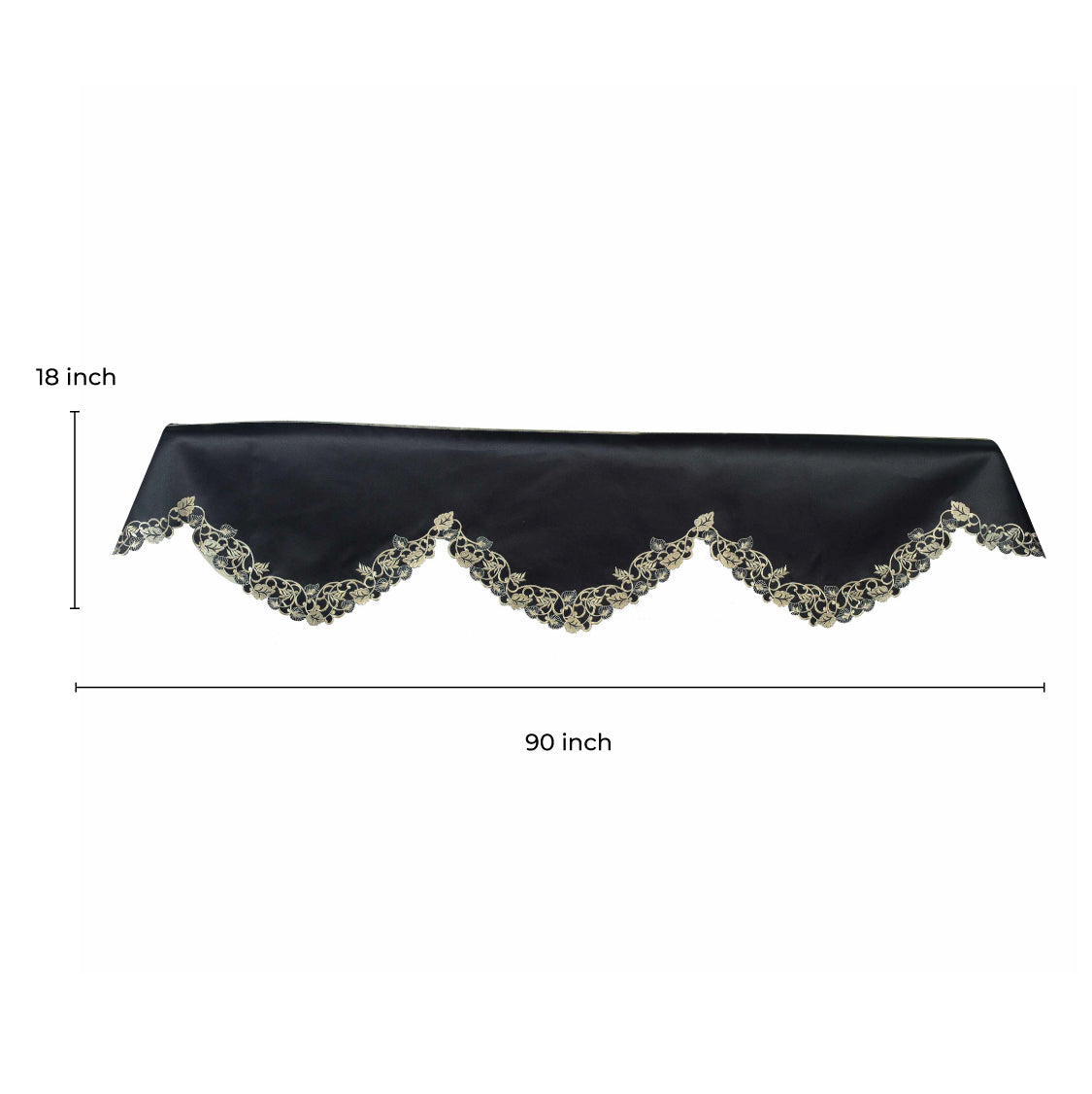 Midnight Gold – Black Gold Mantel Scarf, Tarantino Collection Decorative Home Accent 18*90 Inch - Decozen