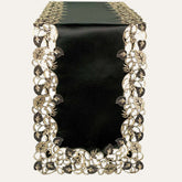 Midnight Gold – Black Gold Table Runner, Tarantino Collection Decorative Table Linen 14*108 inch - Decozen