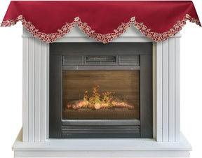 Royal Garnet – Burgundy Gold Mantel Scarf, Tarantino Collection Elegant Home Accent 18*90 Inch - Decozen