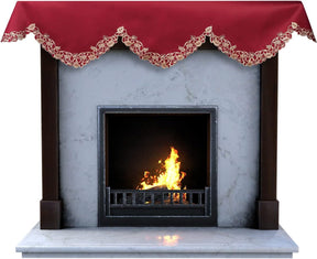 Royal Garnet – Burgundy Gold Mantel Scarf, Tarantino Collection Elegant Home Accent 18*90 Inch - Decozen