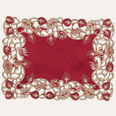 Set of four Royal Garnet Burgundy Gold placemats from RIZ-002-PM Tarantino Collection, elegant 12x18 inch dining décor
