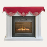Crimson Glow Burgundy Gold Mantel Scarf from Granada Collection, decorative 18x90 inch home décor with elegant design.