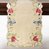 Beige Sandy Dune table runner from RIZ-007-RN Maliana Collection, elegant 14x108 inch table decor for dining tables.